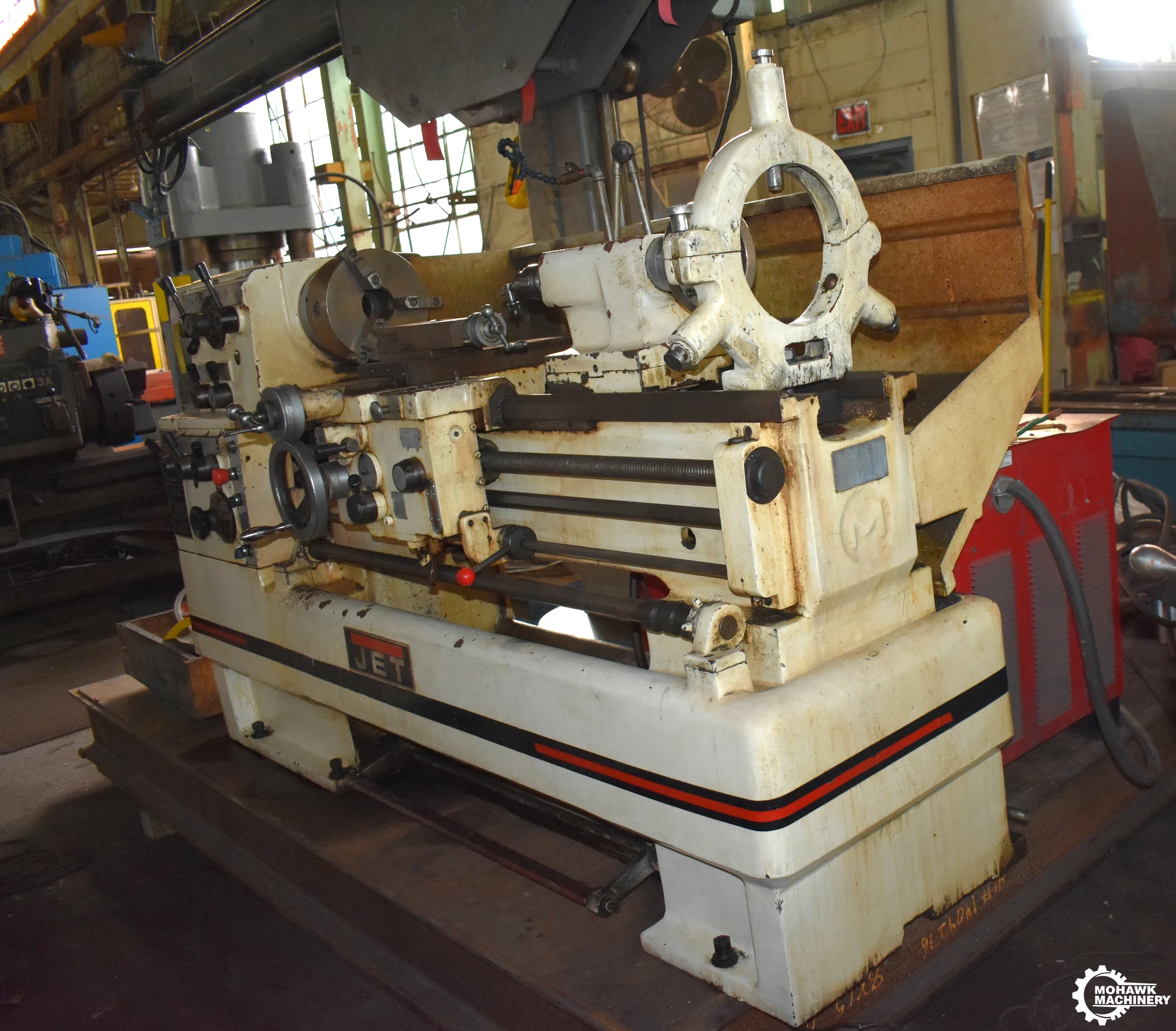 16/23" X 40" JET "GH1640R" PRECISION GEARED HEAD GAP-TYPE ENGINE LATHE - INCH/METRIC THREADING - (2) CHUCKS- FACEPLATE
