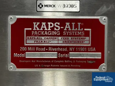 USED Kaps All Kaps-All Packaging Systems Model E Automatic Bottle Capper