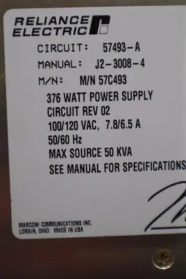 ABB Reliance Electric 57C493 Automax 376W Power Supply *NEW* STOCK G328