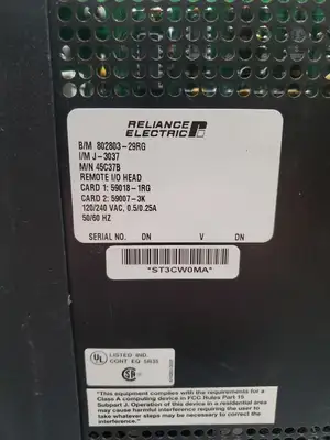 Used Reliance Electric 45C37B Remote I/O Head Module, (802803-29RG) PLC Processors South Carolina US | Palmetto Automation #1506162