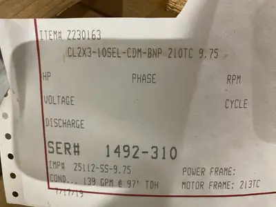 Z230163 CL2X3-10SEL-CDM-BNP | Gusher Pump  210C 9.75 139 GPM 97'TDH 213TC FRAME - New