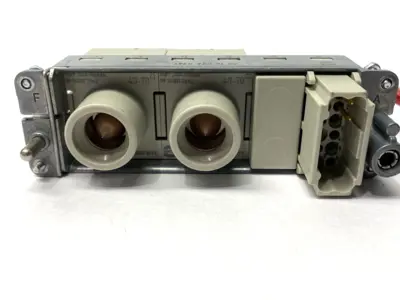 USED HARTING HOOD CONNECTOR ASSY W/09140123001 & 2X 09140012662 MODULES