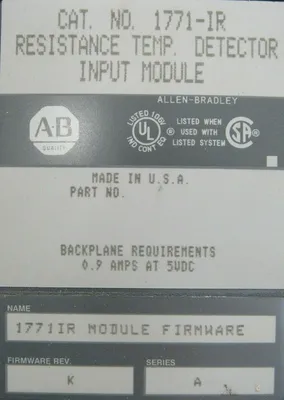 USED ALLEN BRADLEY 1771-IR INPUT MODULE SERIES A 1771IR