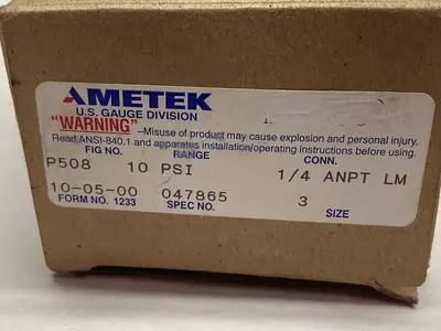 New | in-Stock AMETEK P508 10-05-00 Universal Pressure Meters Ohio US | Surplus Asset Holdings #1243210