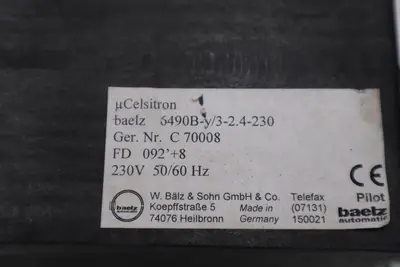 Baelz Automatic Thermostat 6490B-Y 3-2.4-230 Temperature Controller Stock K3001A