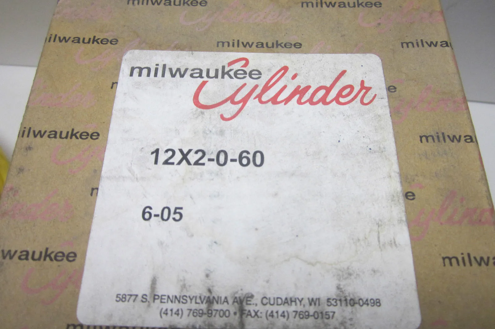 NEW MILWAUKEE CYLINDER 12X2-0-60 REPAIR PARTS 6-05