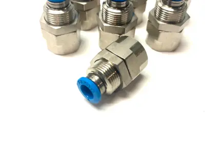 USED FESTO BULKHEAD PUSH-IN FITTING G1/4" X 6MM TUBE