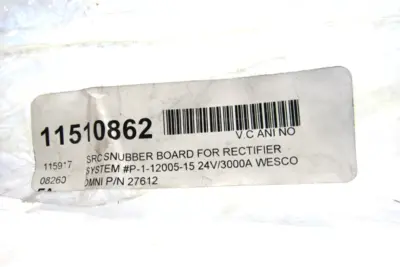 NEW SRC SNUBBER BOARD P-1-12005-15 24V/3000A WESCO OMNI P/N 27612