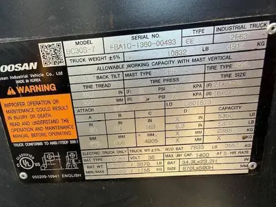 Used DOOSAN BC30S-7 4-Wheel Sit down Electric Counterbalance Forklifts Illinois US | Somerset Equipment Sales #1546141