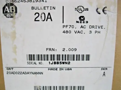 New | in-Stock Allen-Bradley 20A-D022A3AYNANNN Motor Control Parts New Hampshire US | Bitter End Trading #1452779