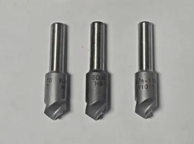 Schrillo 3/8" High Speed Steel Countersink 110 Degree #1012 USA Lot of 3