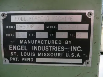 20 Ga. Engel Pittsburgh Rollformer