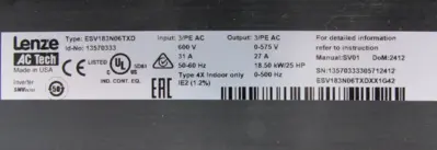 NEW LENZE ESV183N06TXD DRIVE 25HP ESV183N06TXDXX1G142