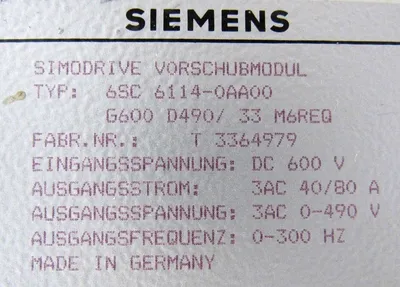 USED SIEMENS 6SC-6114-0AA00 SIMODRIVE 6SC61140AA00
