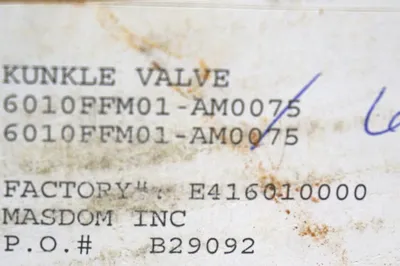 NEW KUNKLE 6010FFM01-AM0075 RELIEF VALVE 6010FFM01AM0075