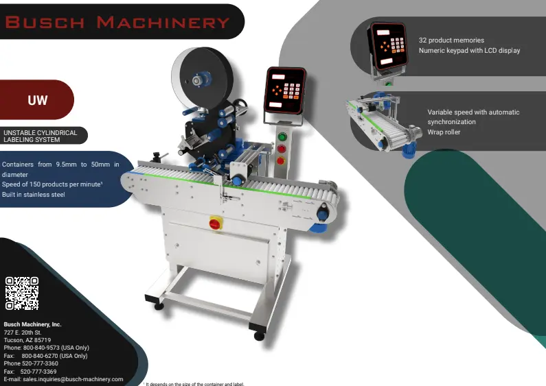 NEW BUSCH MACHINERY BM-UW