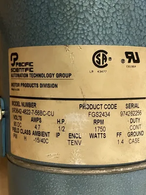 Boston Gear F718-50S-B5-G 90V DC Gear Drive/Speed Reducer 50:1 1/2HP