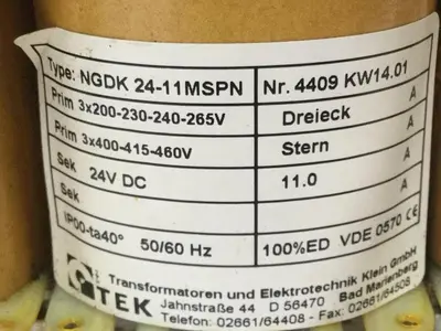 USED TEK ELECTRIC NGDK-24-11MSPN