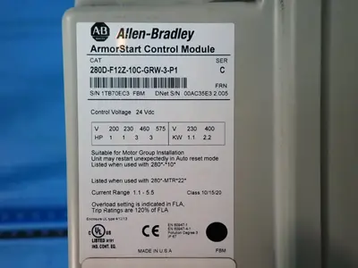 USED ALLENBRADLEY 280DF12Z10CGRW3P1