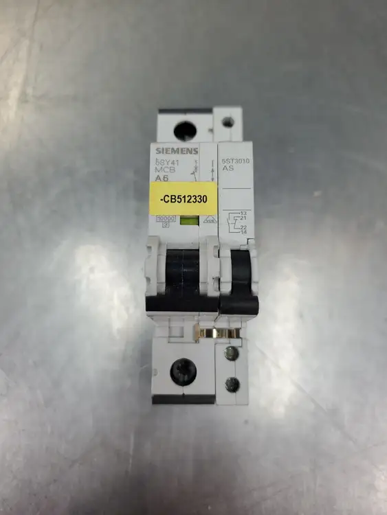 Used Siemens 5SY41 MCB A6 Circuit Breaker w/5ST3010AS Auxiliary Circuit Circuit Breakers South Carolina US | Palmetto Automation #1151518