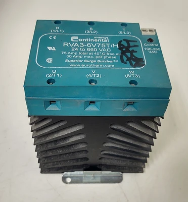 🔥RVA3 6V75T/H Continental DIN Rail Three Phase Solid State Relay SSR Heat Sink