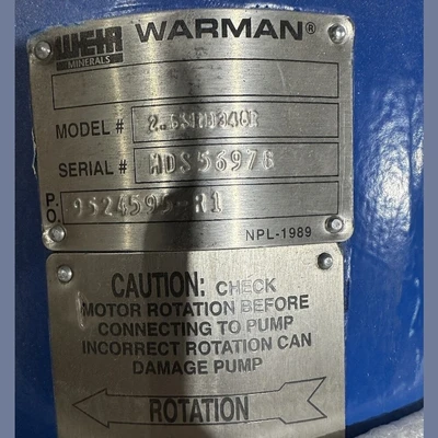 USED WARMAN 2.5SRB348R