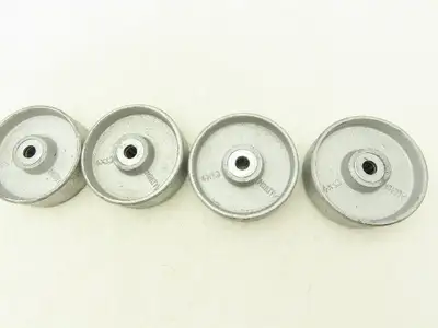 Albion 4x1.3" Cast Iron Steel Caster Wheel 4"Dia 1.3"Width 1/2"Bore  Lot of 4