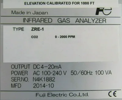 NEW CALIFORNIA ANALYTICAL INSTRUMENTS ZRE-1 INFRARED CO2 ANALYZER ZRE1