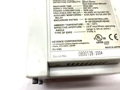 USED KEYENCE LIGHT CURTAIN SAFETY SENSOR CONTROLLER W/ KEY