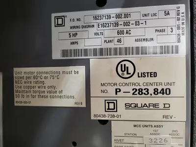 USED SQUARE D MODEL 6
