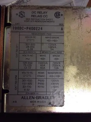 USED ALLEN-BRADLEY 700DC-P400Z24