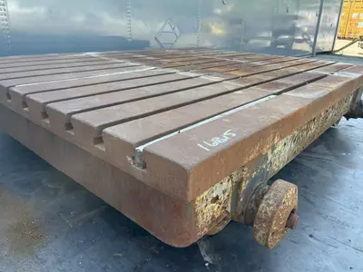96" X 72" X 18" T-SLOTTED PORTABLE STEEL FLOOR LAYOUT PLATE: STOCK #16815