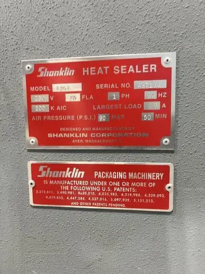 USED SHANKLIN A26A AUTOMATIC L SEALER