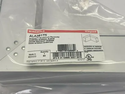 ALA3817N | Wiremold  Isoduct Aluminum Raceway Inverted Internal Elbow BOX OF 4 - New