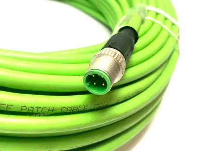 USED BECKHOFF DOUBLE ENDED ETHERCAT POWER CABLE RJ45/M12 30M