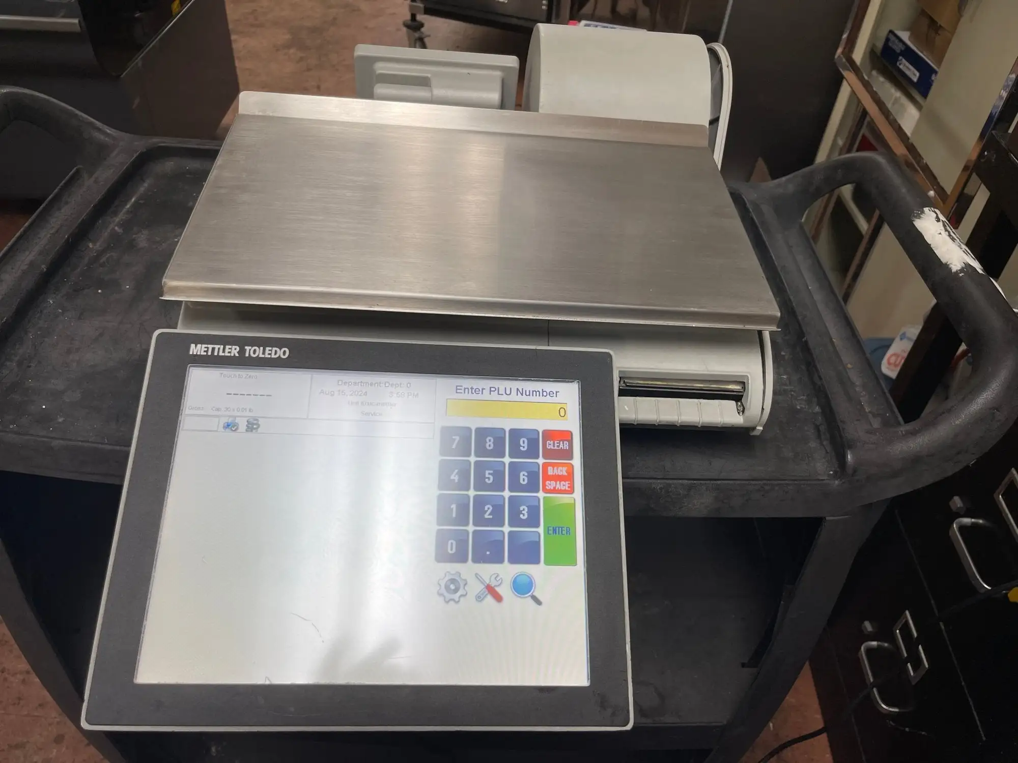 Used Toledo Used Toledo UCCW Smart Touch Counter Deli Produce Digital Scale with Printer 30lb Food Scales Illinois US | Falcon Restaurant Supply #1376079