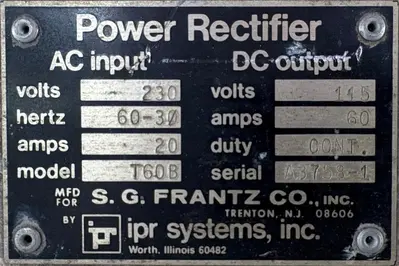 USED S.G. FRANTZ COMPANY 73F2