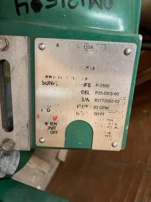 USED Sundyne Sunflo P25-DES-60