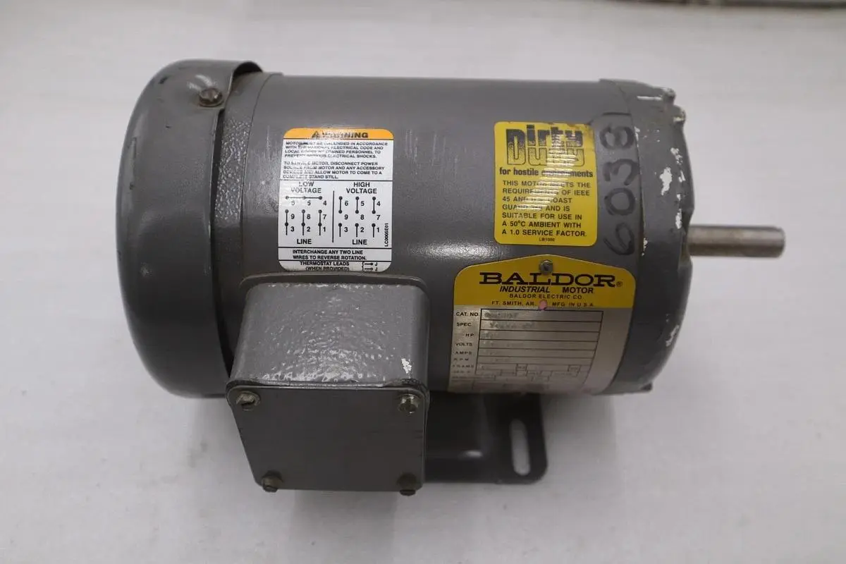 Baldor 3-Phase 1/2 HP Motor Cat No. M8001 56 Frame 1725 RPM STOCK M-24CC