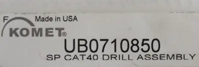 NEW KOMET UB0710850 DRILL CAT40 A5210160 ABS 63 V47-40401 040-045