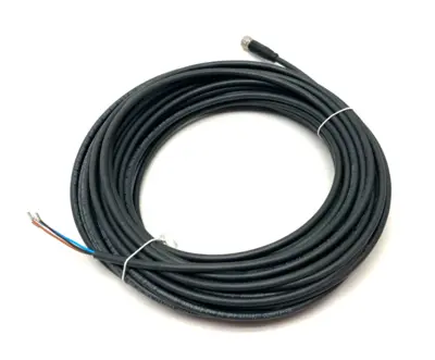 USED BECKHOFF SINGLE ENDED POWER CABLE M8 STRAIGHT 4-PIN 15M LENGTH