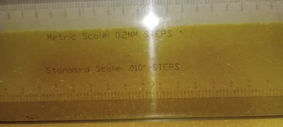 USED Visual Precision inc scale 0.2mm steps Std .010"