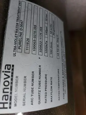 USED HANOVIA PURELINE D 0047