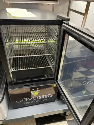 New | in-Stock JEVO Used JEVO Commercial Automatic Jello Shot Bar Machine, Cooler and Accessories -Shir Beverage Dispensers Illinois US | Falcon Restaurant Supply #1376425