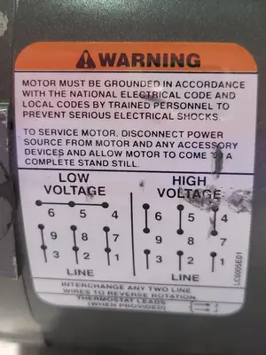 1/4 hp, 208/230-460 volts, 1425/1725 rpm, 48, Electric Motor