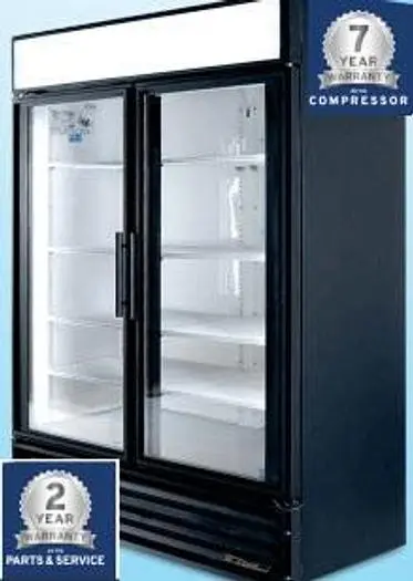 True 2 door upright display Refrigerator