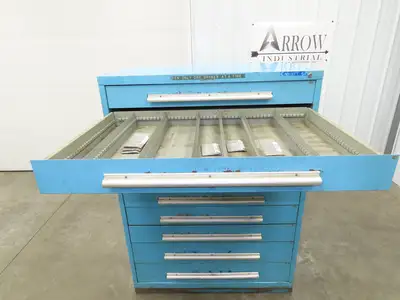 Nu-Era Modular Tool Storage Cabinet 10 Drawer 45x28x61" Stanley Vidmar Blue