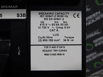 Square D LXI36125 Circuit Breaker 250A Sensor ARP050 Plug L,S,I Times 600V Used
