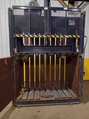 72" X 30" JV MFG CRAM A LOT MODEL #DBR-72-H VERTICAL HYDRAULIC CARDBOARD BALER: STOCK #18053