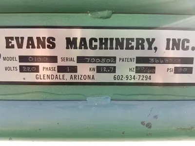 Evans 12' Capacity Coving Machine for Countertop Production, 110V, 1PH